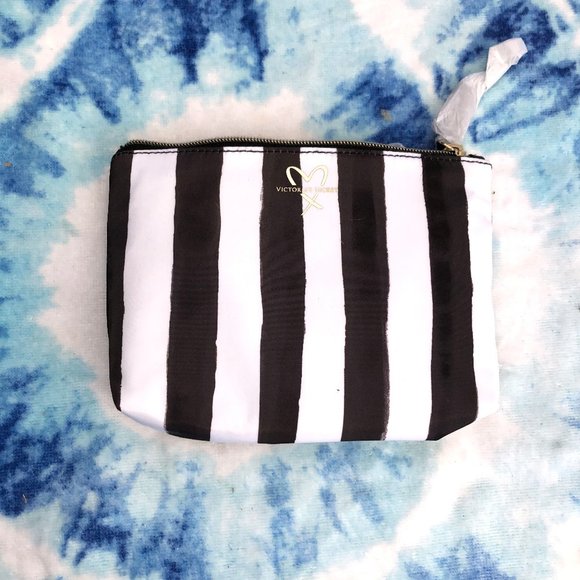 Victoria's Secret NEW black painted stripe bag - Picture 1 of 3
